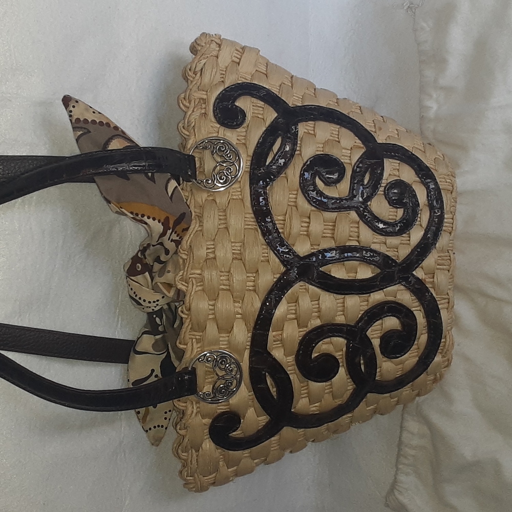 Brighton croc embossed butterfly wicker tote - Picture 2 of 10
